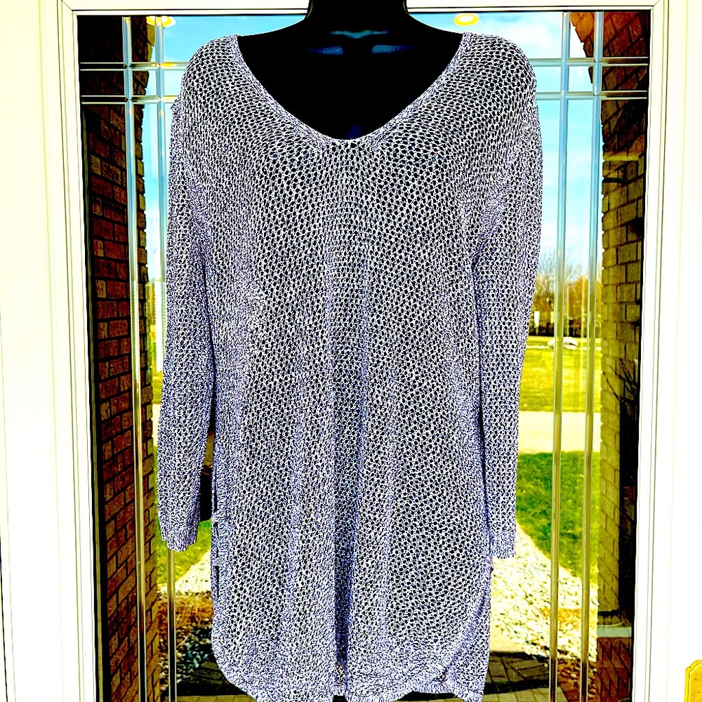 New York and company open knit Sweater purple XL